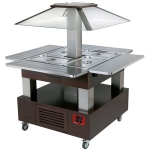 Eiland bain-marie warm buffet 4x GN1/1-150 (Wengé hout)