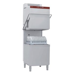 Doorschuifvaatwasser & pannenwasser, korf 600x500 mm + continue waterontharder + condens-recuperator van de stoom "Full Hygiene"
