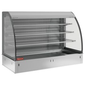 Wandmeubel met bovenblad en open presentatie op 3 niveaus (met gordijn), gekoeld, geventileerd, 5x GN 1/1 (zonder hermetische unit)