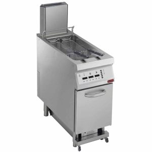 Elektrische friteuse 1 bak in "Y" 23 liter, op onderstel, "DIGIT"
