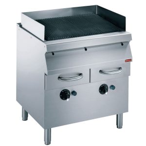 Gasbarbecue, gietijzeren rooster, op voetstuk