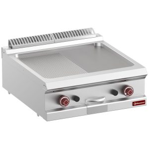Gasgrillplaat, half glad en half gegroefd, module 1/1 -Bovenkant-