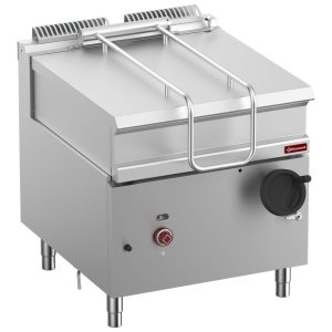 Kantelbare gasbraadslede, roestvrijstalen bak 80 liter, op onderkast