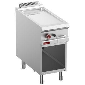 Gladde gasbakplaat, verchroomd, module 1/2, open onderbouw