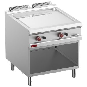 Gladde gasbakplaat, verchroomd, module 1/1, open onderbouw