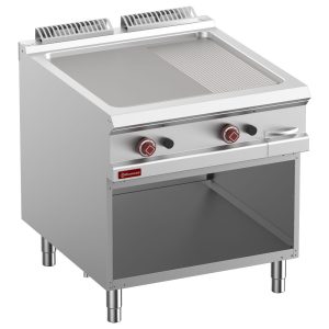 Gasbakplaat 2/3 glad & 1/3 geribbeld, module 1/1, open onderbouw