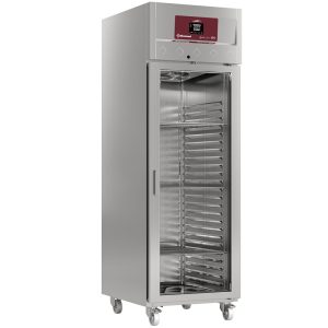 Geventileerde koelkast 700 liter, 1 glazen deur (GN 2/1), op wielen