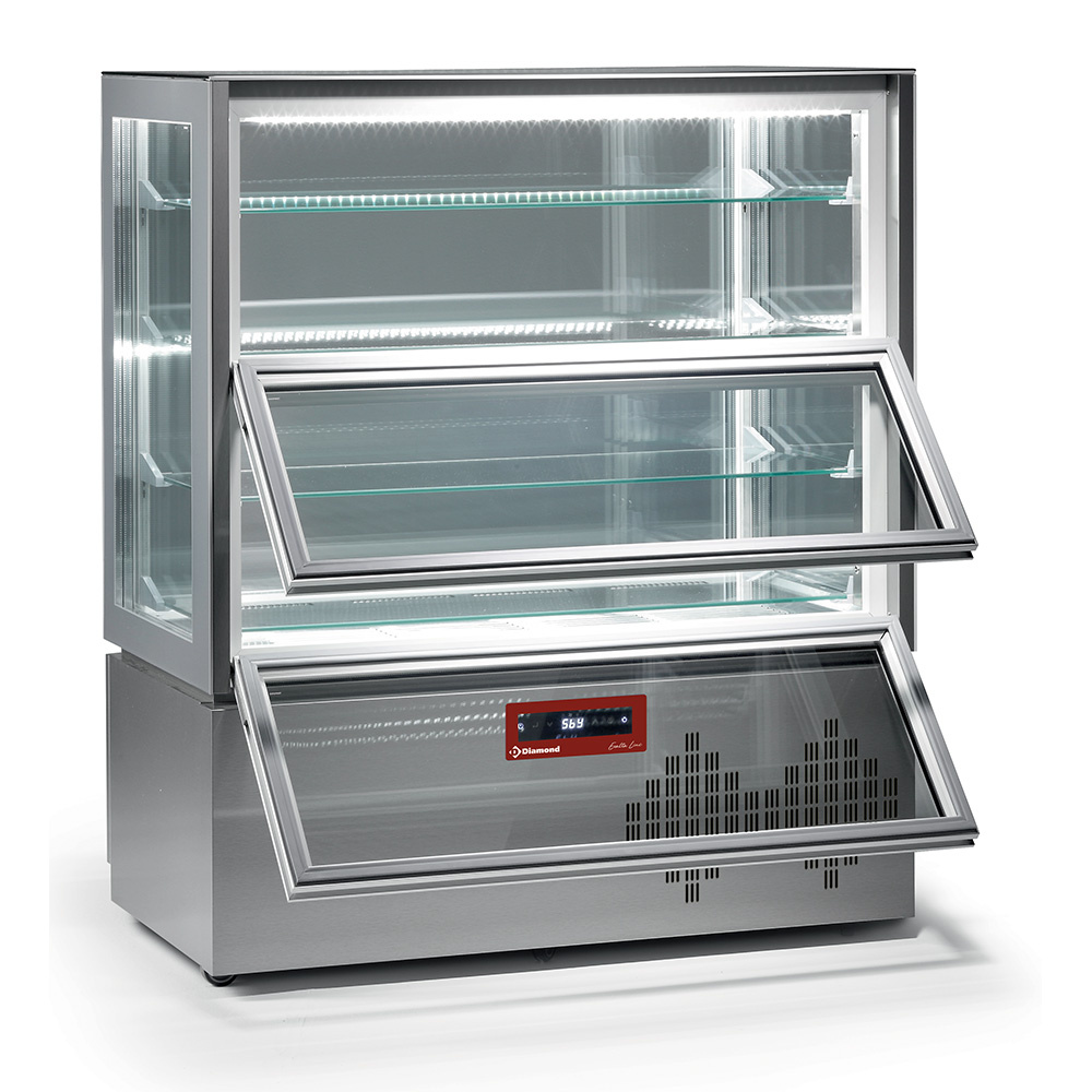 FULL vitrine, 4 niveaus, 2 niveaus, geventileerd