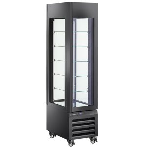 FULL vitrine 260 Lt., 5 glazen niveaus, geventileerd - PATISSERIE - ZWART