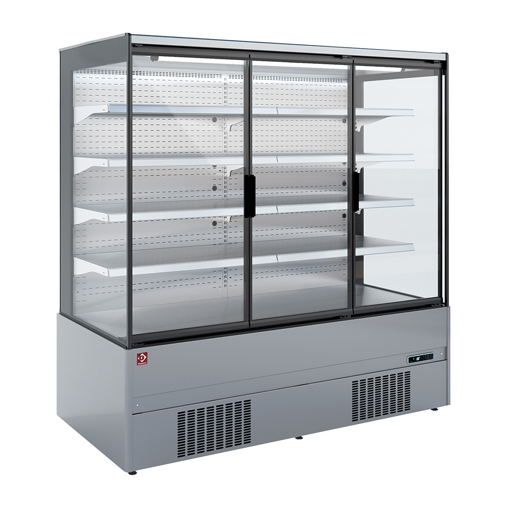Koelwandmeubel, zelfbediening, draaideuren - VOLLEDIG INOX