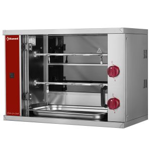 Vitrokeramische kippengrill, 2 spitten (6 kippen) KLEIN