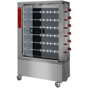 Vitrokeramische kippengrill, 6 spitten (36 kippen)