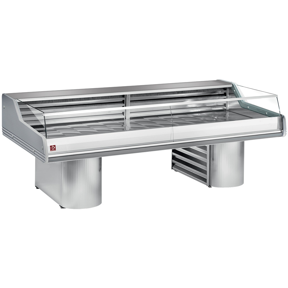 Gekoelde vitrine met glas " Self-Service ", op onderstellen