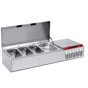 Opzetkoelvitrine GN 4x1/3, 1x1/9, met deksel