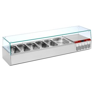 Gekoelde opzetvitrine GN 6x1/3, met recht glas