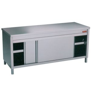 Tafel op neutrale kast - schuifdeuren