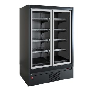 Wandvriesmeubel, zelfbediening, draaideuren - VOLLEDIG ZWART