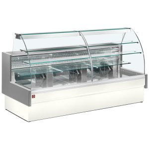 Gekoelde toonbank, statisch, ladesysteem, zonder reserve - GRIJS/WIT