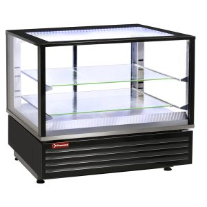 Warmhoudvitrine EN of GN, geventileerd, 2 niveaus, ZWART