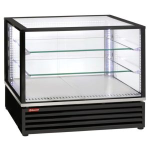 Koelvitrine, EN of GN, geventileerd, 3 niveaus, ZWART