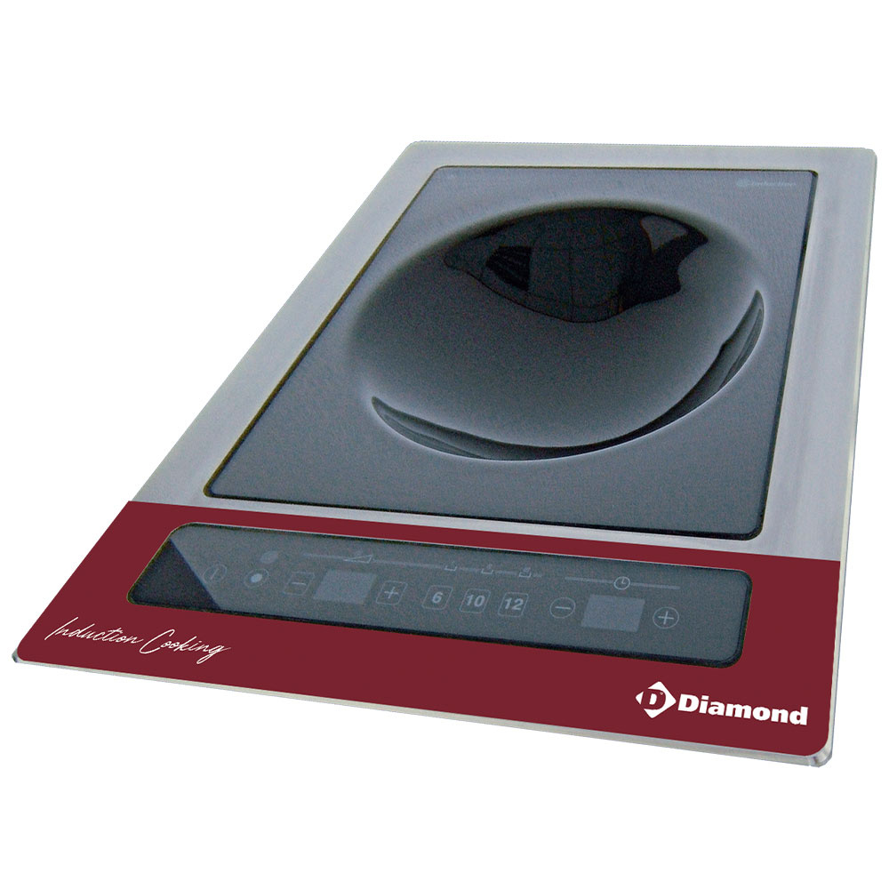Inductiekookplaat "inbouwwok" 6 kW-TRI, aanraaktoetsen