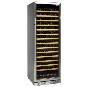 Beglaasde wijnkelder, geventileerd, roestvrijstalen frame, 375 Lt., ZWART