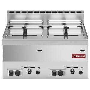 Gasfriteuse, 2 bakplaten, 8 liter -Boven-