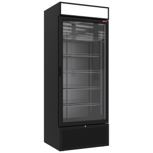 Gekoelde vitrine 715 liter ZWART met lichtbak