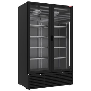 Gekoelde displaykast 1142 liter, 2 draaideuren - ZWART