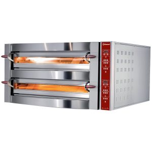Elektrische oven, 2 kamers, 2x 6 pizza's 350 mm