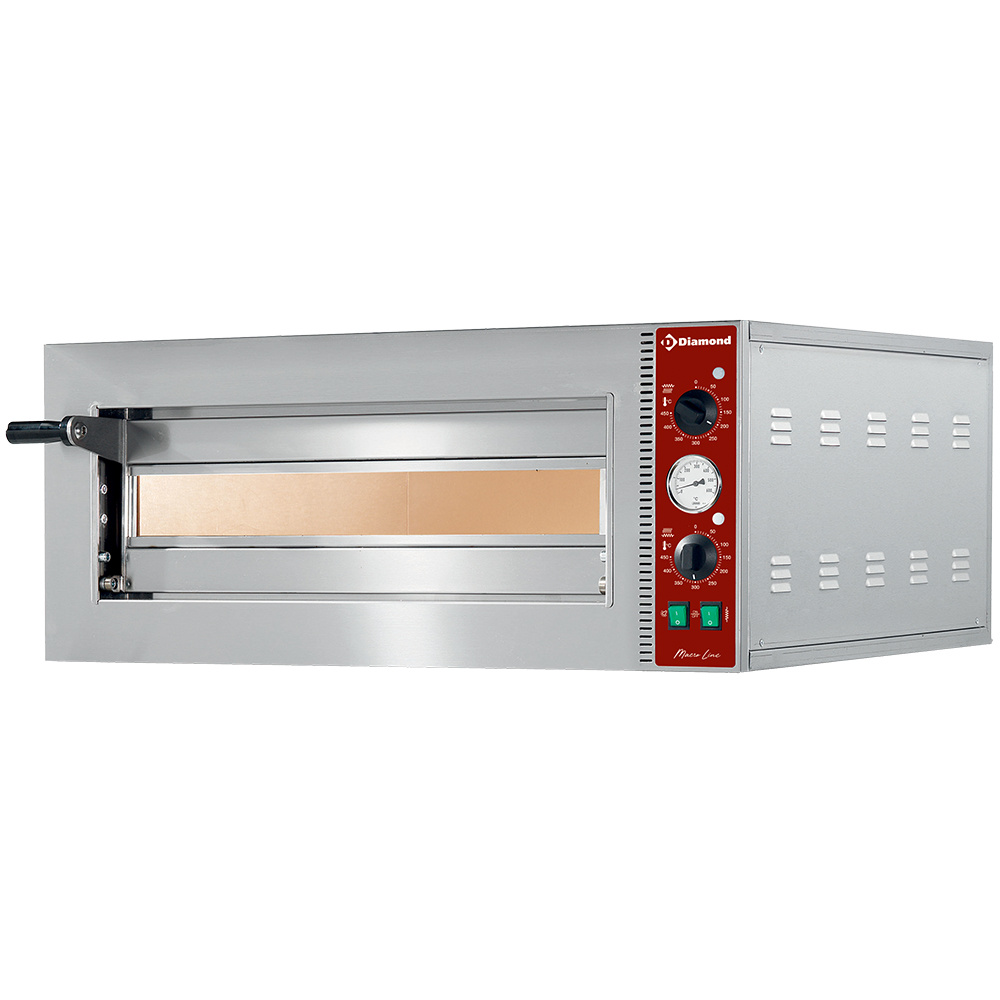 Elektrische pizzaoven Ø 420 mm, kamer 420x420xh140 mm