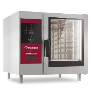 Elektrische oven directe stoom en convectie, 6x GN 1/1+Reiniging