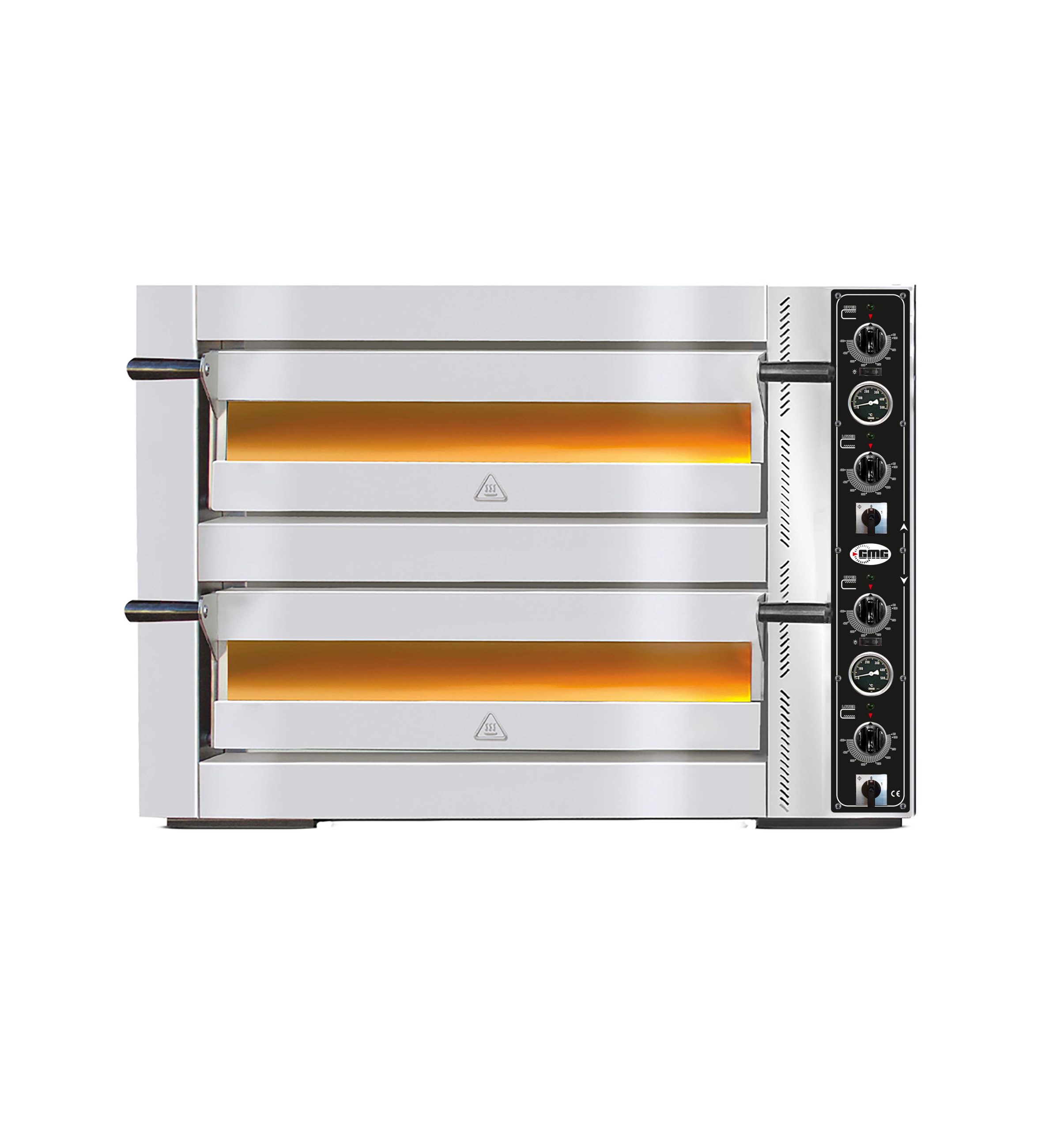 Pizza-oven met thermometer, 2 kamers, 4+4 pizza's Ø 30 cm