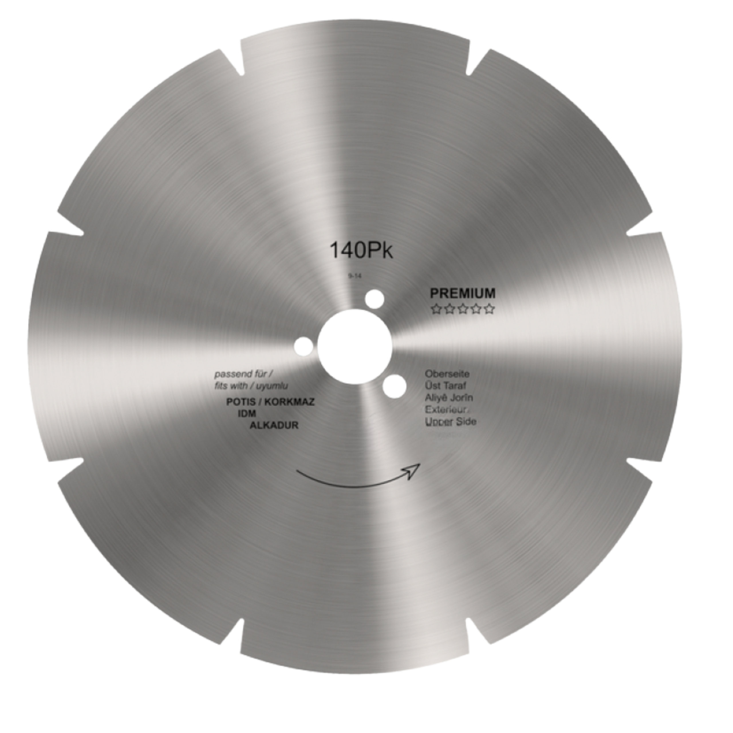 Rond mes voor döner / gyrosmes Tandir / robot Ø 140 mm – PREMIUM