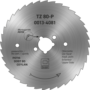 Compatibel cirkelmes Ø 80 mm – Gekarteld, Universeel
