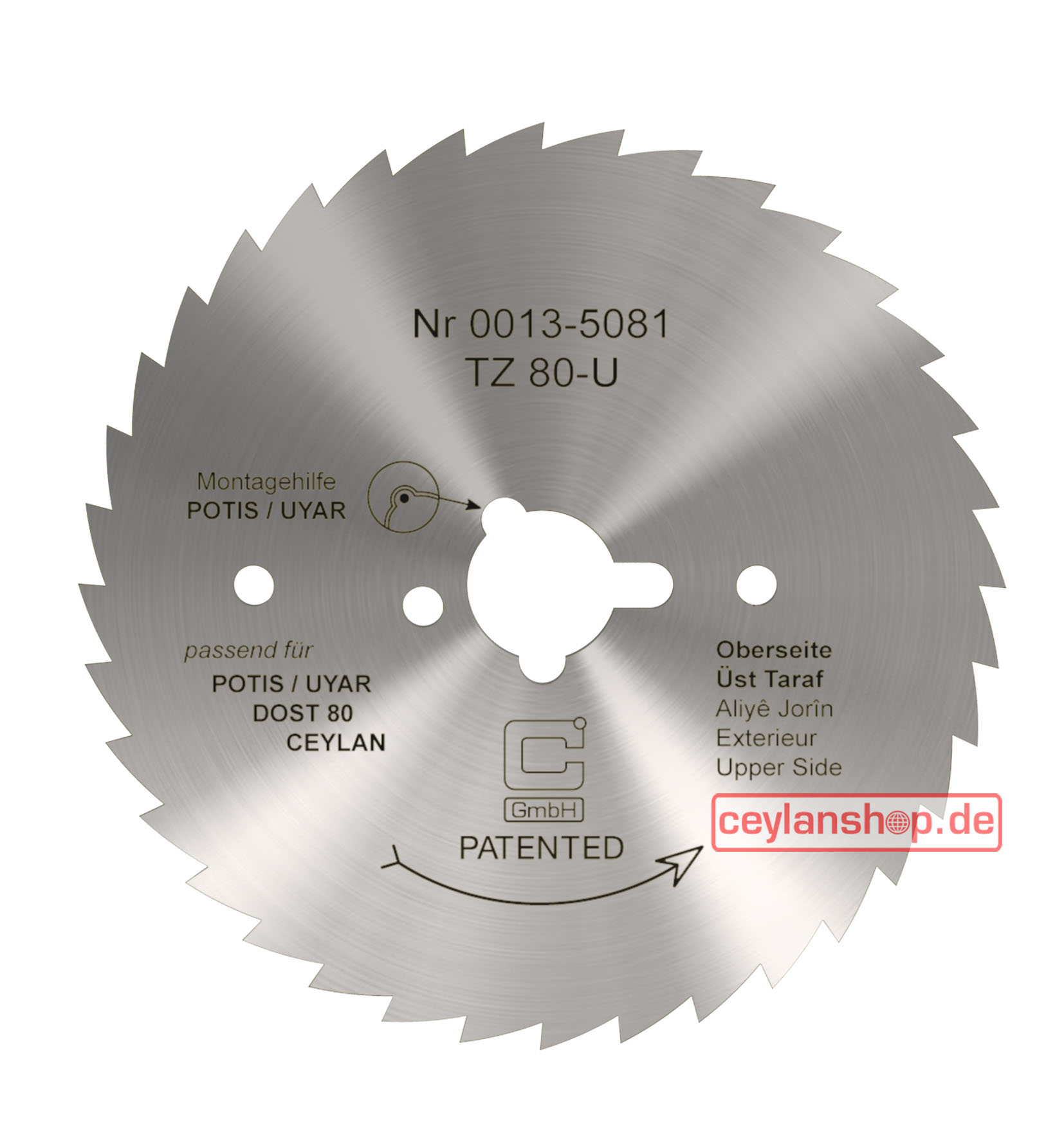 Compatibel cirkelmes Ø 80 mm – Gekarteld, Universal Classic