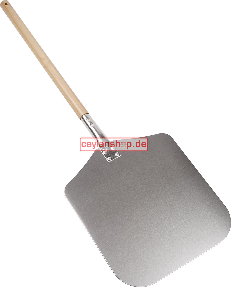 Uitloop Pizzaschep 30,5 x 30,5 x SL60 cm, GL90 cm Alu met houten handvat