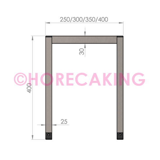 Rvs etagère verwarmd 1 hoog 1000x300x400 mm - Afbeelding 2