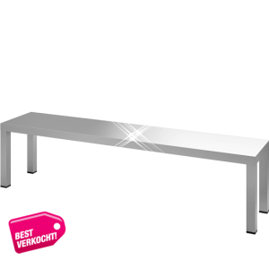 Rvs etagère 1 hoog 1000x300x400 mm