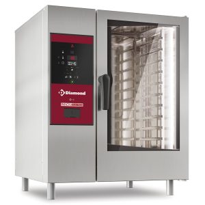 Elektrische oven directe stoom en convectie, 10x GN 1/1+Reiniging