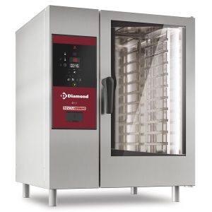 Gasoven directe stoom en convectie, 10x GN 1/1+Reiniging